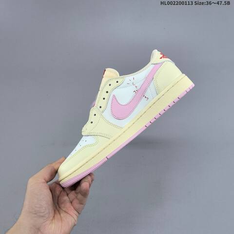 Nike Air Jordan 1 Low Travis Scott Cream White Pink 36 47 5 Lifestyle - Unisex (BS-66989)