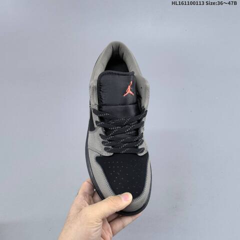 Nike Air Jordan 1 Low Black Grey 36 47B Casual - Women's (BS-66986)