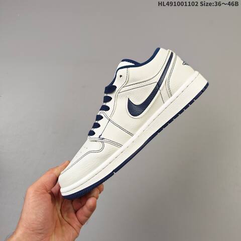 Jordan Air Jordan 1 Low White Navy EU 36-46 Casual - Unisex (BS-63929)