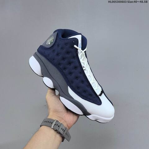 Jordan Air Jordan 13 Retro Navy Gray White 40 48 5 Basketball - Men s BS-65816