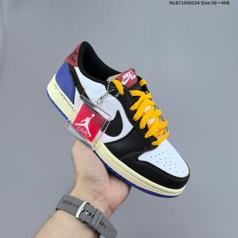Jordan Air Jordan 1 Low White Black University Blue Varsity Red Yellow Purple EU 36-46 Lifestyle - Unisex (BS-65885)