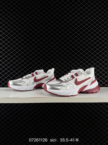 Nike V2K Run White Silver Burgundy EU 35 5-41 Running - Unisex (BS-70071)