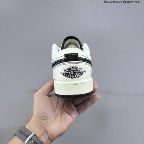 Jordan Air Jordan 1 Low White Black Red EU 36 45 Basketball - Unisex (BS-65909)