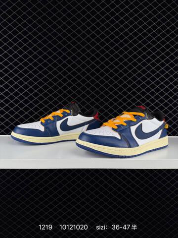Jordan Air Jordan 1 Retro Low OG White Navy Blue Yellow Red Cream EU 36-47 Sneaker - Unisex BS-80025