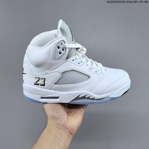 Jordan Air Jordan 5 Retro White Metallic White EU 40-47 5 Basketball - Men's (BS-67150)