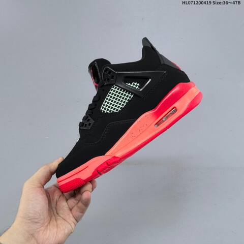 Jordan Air Jordan 4 Retro Black Bright Crimson EU 36-47 Basketball - Unisex (BS-66142)