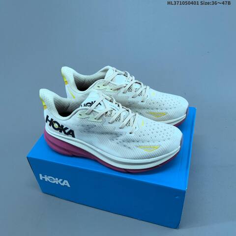 HOKA ONE ONE Clifton 9 Light Grey White Black EU 36-47 Running Shoe Running Sneakers - Unisex (BS-69364)