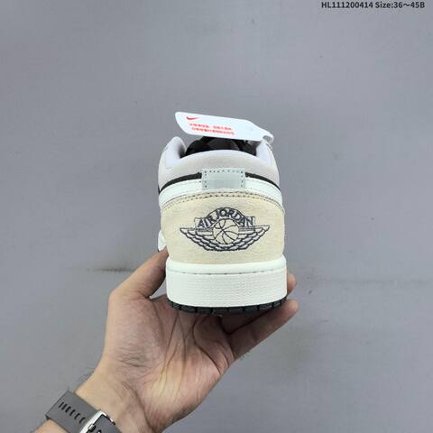 Nike Air Jordan 1 Low Black Grey Pink White 36 45 Basketball - Unisex (BS-66196)