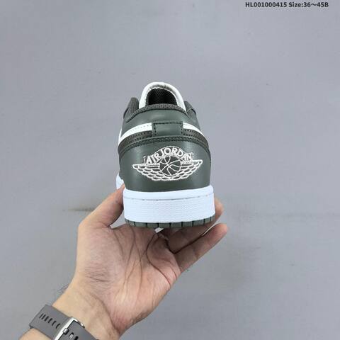 Jordan Air Jordan 1 Low White Olive Green Black 36 45 Lifestyle - Unisex (BS-66186)