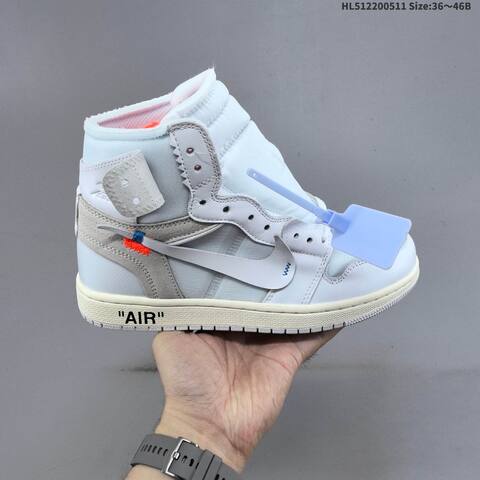 Jordan Off-White x Air Jordan 1 Retro High OG White EU 36-46 Basketball - Unisex (BS-65996)
