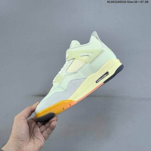 Jordan Air Jordan 4 Retro Sail Light Grey Gum Orange EU 36-47 5 Basketball - Unisex (BS-65915)