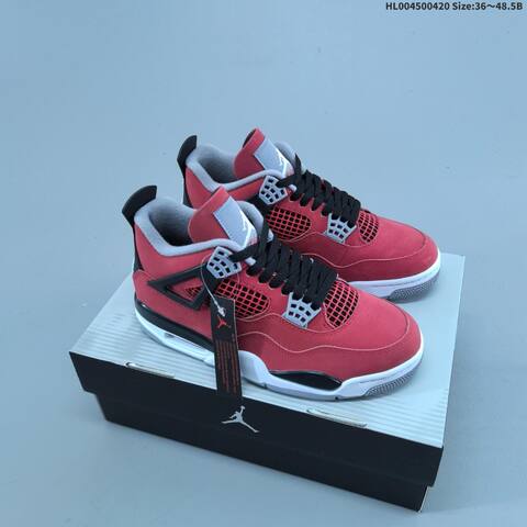 Jordan Air Jordan 4 Retro Toro Bravo Red Black White Grey EU 36-48 5 Basketball - Unisex (BS-66119)