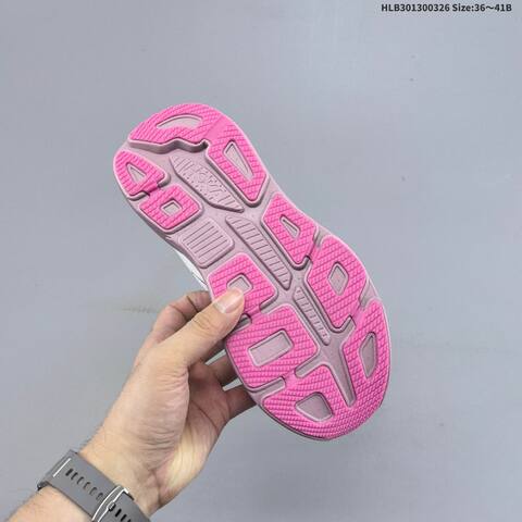 HOKA ONE ONE Bondi 8 White Light Pink Dark Pink EU 36-41 Running Shoe Running Sneakers - Unisex (BS-69373)