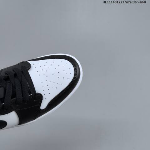 Nike Air Jordan 1 Low Black White With Neon Yellow Accents 36 46B Casual - Women's (BS-67249)
