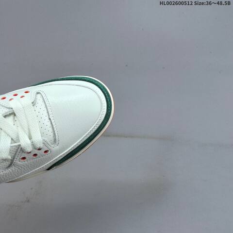 Jordan Air Jordan 3 Retro White Green Orange 36 48 5 Basketball - Unisex (BS-65990)