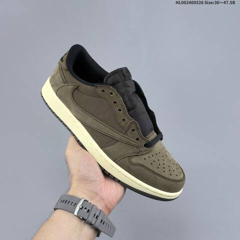 Jordan Air Jordan 1 Low Travis Scott Brown Black Cream 36 47 5B Lifestyle - Unisex (BS-65870)
