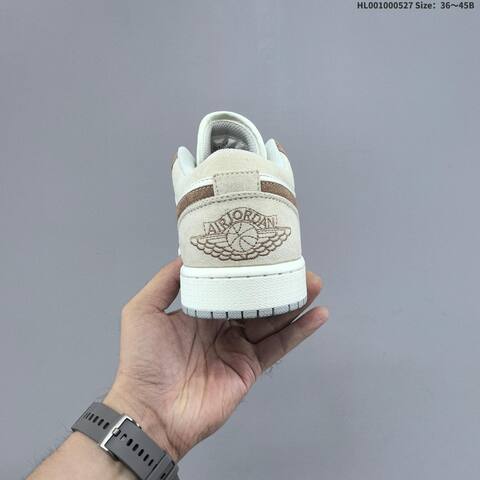 Jordan Air Jordan 1 Low White Beige Brown 36 45B Casual - Women's (BS-65860)