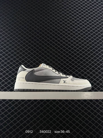 Jordan Air Jordan 1 Low Travis Scott Louis Vuitton Custom DM7866-002 Off White Brown Green Red EU 36-45 Sneaker - Unisex (BS-80725)