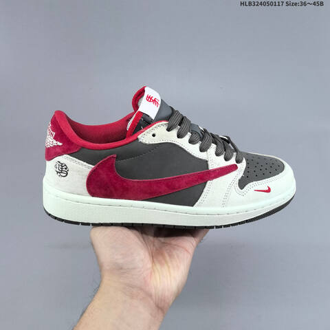 Nike Air Jordan 1 Low Black White Burgundy EU 36-45 Lifestyle - Unisex (BS-66940)