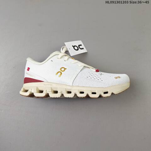 On Cloud X 4 White Cream Burgundy Gold EU 36-45 Running Shoe Running Sneakers - Unisex (BS-69753)