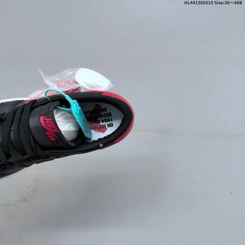 Jordan Air Jordan 1 Low OG Black Red White 36 46B Casual - Women's (BS-65950)