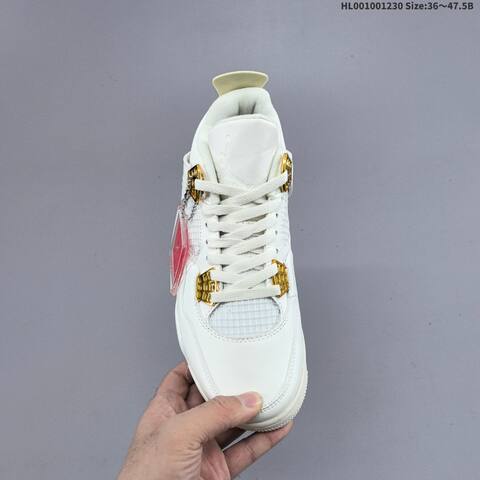 Jordan Air Jordan 4 Retro WMNS Vivid Sulfur Sail White With Metallic Gold Accents EU 36-47 5 Basketball - Unisex (BS-67186)