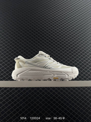 HOKA ONE ONE Mafate Speed 2 Light Grey Beige Navy White EU 36-45 Trail Shoe Trail Running Sneakers - Unisex (BS-86425)