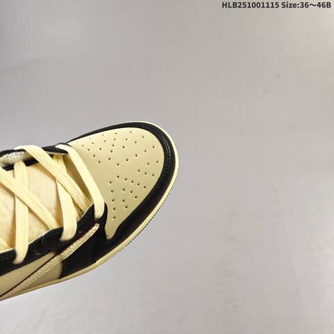 Nike Air Jordan 1 Low OG x Travis Scott Black Sail Cream 36 46B Casual - Women's (BS-63672)