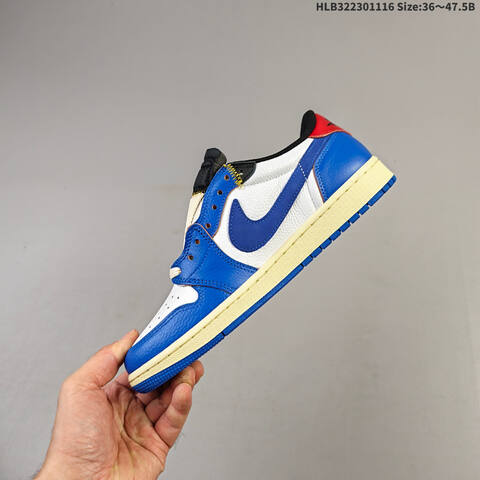 Jordan Air Jordan 1 Low White Blue Red Black Cream 36 47 5 Casual - Unisex (BS-63620)