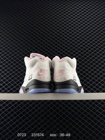 Jordan Air Jordan 5 Retro White Black Pink Light Blue EU 36-48 Basketball Shoe - Unisex BS-81024