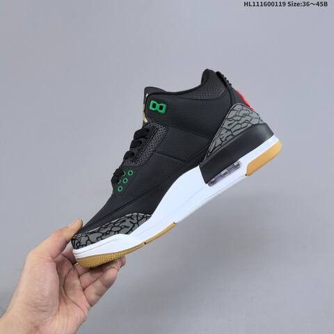 Jordan Air Jordan 3 Retro Black Green Gold 36 45 Basketball - Unisex (BS-66921)