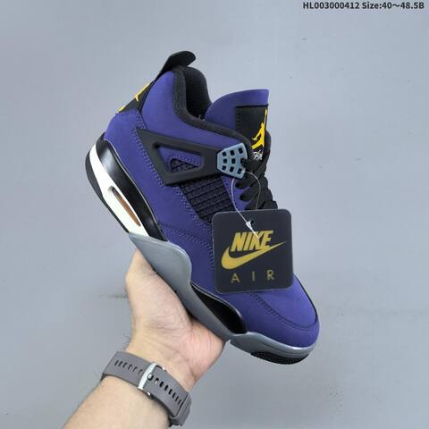 Jordan Air Jordan 4 Retro OG Imperial Purple Black Grey Yellow 40 48 5 Basketball - Men s BS-66226