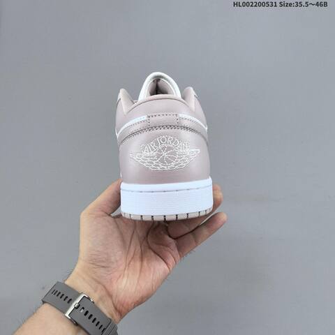 Jordan Air Jordan 1 Low White Light Gray Taupe 35 5 46B Lifestyle - Women's (BS-65840)