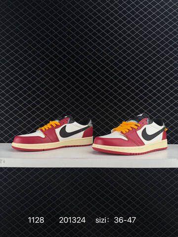 Jordan Air Jordan 1 Low Red White Black Yellow Cream EU 36-47 Sneaker - Unisex BS-80164