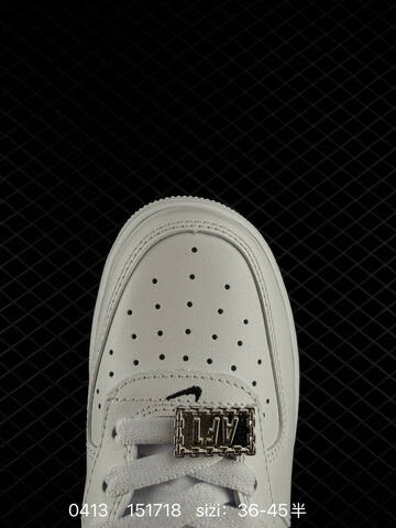 Nike Air Force 1 07 Low White With Patent Black Swoosh Black Heel Tab And Black Lining EU 36-45 Half Sizes Available Lifestyle - Unisex (BS-72136)