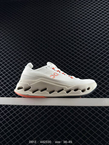 On Cloudsurfer Max White Cream Coral Black EU 36-45 Running Shoe Running Sneakers - Unisex (BS-85496)