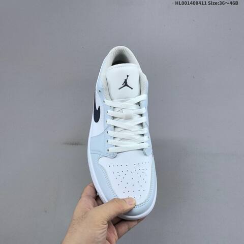 Jordan Air Jordan 1 Low White Light Blue Navy 36 46B Casual - Women's (BS-66244)