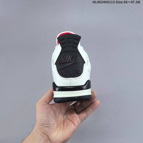 Jordan Air Jordan 4 Retro White Black Red 36 47 5 Basketball - Unisex (BS-66993)