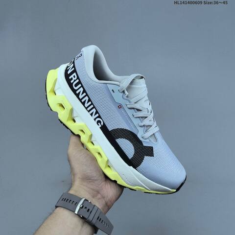 On Running Cloudmonster 3 Hyper Light Grey White Neon Yellow Black EU 36-45 Running Shoe Running Sneakers - Unisex BS-69491