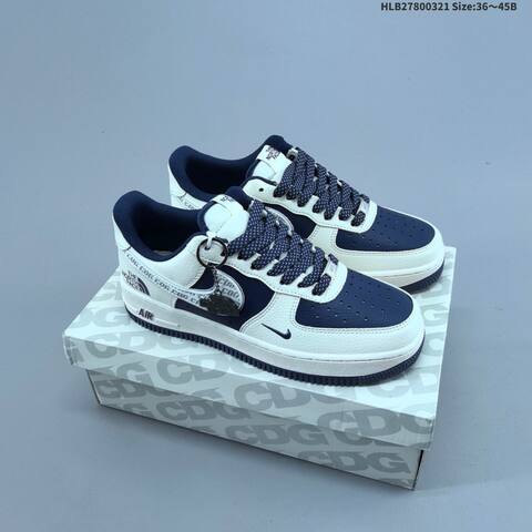 Nike Air Force 1 07 LV8 White Black Red Navy Blue EU 36-45 Sneaker - Unisex BS-61221