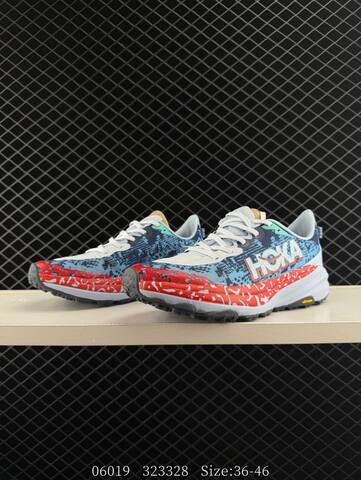 HOKA ONE ONE Speedgoat 6 Blue Red White Black EU 36-46 Trail Shoe Trail Running Sneakers - Unisex (BS-86595)