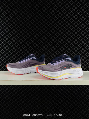 HOKA ONE ONE Bondi 8 Purple White Yellow Orange Navy EU 36-40 Running Shoe Running Sneakers - Unisex (BS-86185)