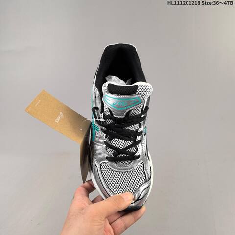 ASICS Gel Kayano 14 Silver White Black Turquoise EU 36-47 Running Shoe Running Sneakers - Unisex (BS-69140)
