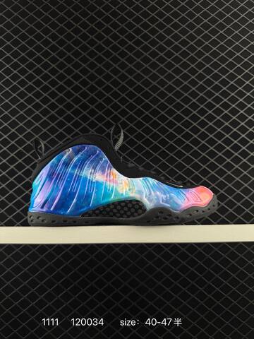 Nike Air Foamposite One Black Blue Iridescent Multicolor EU 40-47 5 Basketball - Men's (BS-74251)