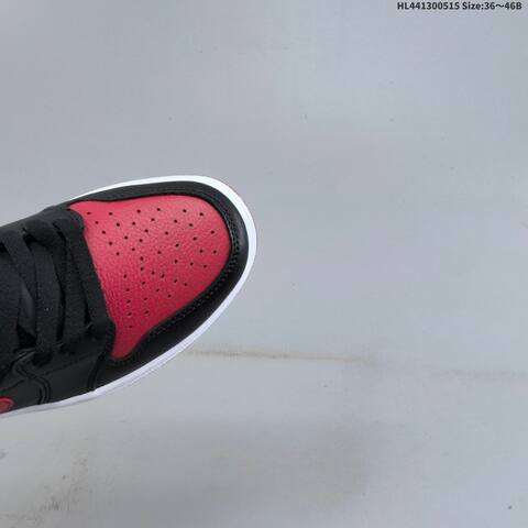 Jordan Air Jordan 1 Low OG Black Red White 36 46B Casual - Women's (BS-65950)