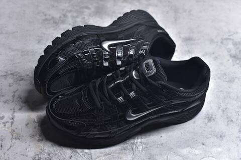 Nike P-6000 Black Metallic Silver Running Shoe (BS-59662)