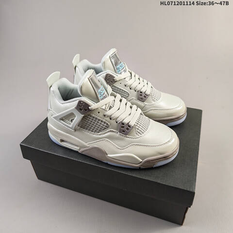 Jordan Air Jordan 4 Retro White Cream Gray Taupe EU 36-47B Basketball - Women's (BS-63749)