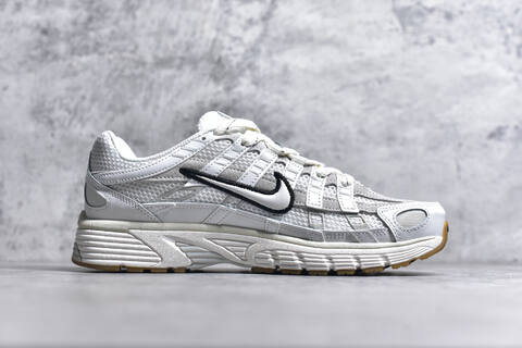 Nike P-6000 White Grey Black Gum Running Shoe (BS-59681)