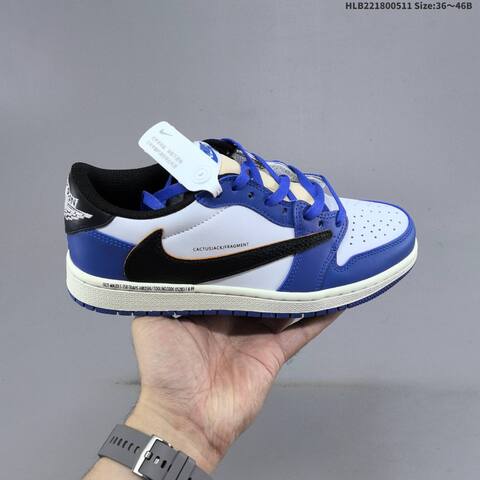 Nike Air Jordan 1 Low OG SP x Travis Scott x Fragment White Blue Black EU 36-46 Lifestyle - Unisex (BS-65995)