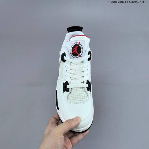 Jordan Air Jordan 4 Retro White Black Red EU 40-47 Basketball - Men's (BS-66950)